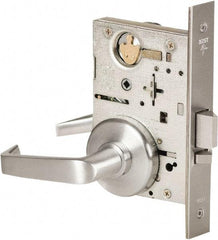 Best - Grade 1 Storeroom Lever Lockset - 2-3/4" Back Set, Keyless Cylinder, Brass Alloy, Satin Chrome Finish - All Tool & Supply