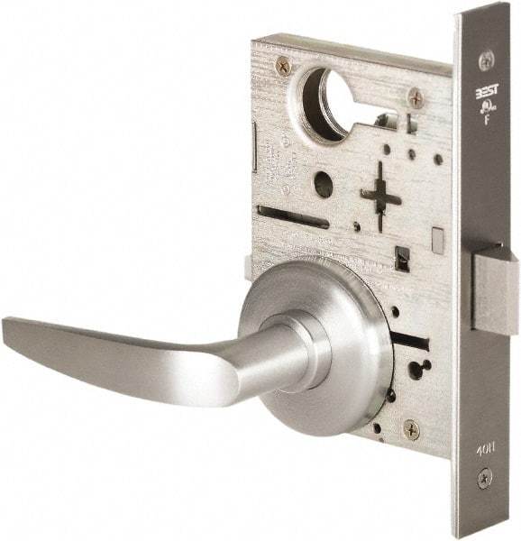 Best - Grade 1 Passage Lever Lockset - 2-3/4" Back Set, Keyless Cylinder, Brass Alloy, Satin Chrome Finish - All Tool & Supply