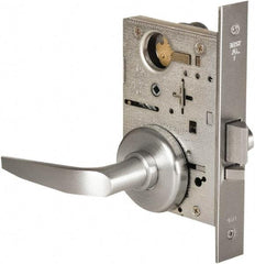 Stanley - Grade 1 Storeroom Lever Lockset - 2-3/4" Back Set, Best SFIC Cylinder, Brass Alloy, Satin Chrome Finish - All Tool & Supply