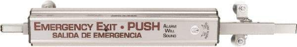 Precision - 48" OAL Reversible Unrated Flatbar - 36 to 48" Door Width, Painted Aluminum Finish, Grade 1, Arm-A-Door - All Tool & Supply