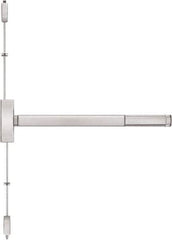 Precision - 48" OAL Right Hand Reverse Fire Rated Flatbar - 32 to 48" Door Width, Satin Stainless Steel Finish, Grade 1, Apex Series - All Tool & Supply