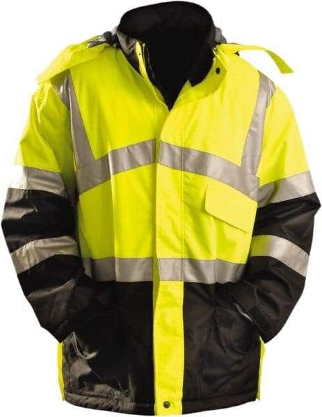 OccuNomix - Size L Cold Weather Parka - High Visbility Yellow, Polyester, Zipper Closure - All Tool & Supply