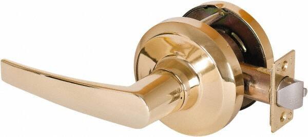 Stanley - Grade 1 Communicating Lever Lockset - 2-3/4" Back Set, Key In Lever Cylinder, Brass Alloy, Bright Brass Finish - All Tool & Supply