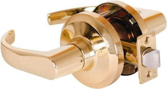 Stanley - Grade 1 Passage Lever Lockset - 2-3/4" Back Set, Keyless Cylinder, Brass Alloy, Bright Brass Finish - All Tool & Supply