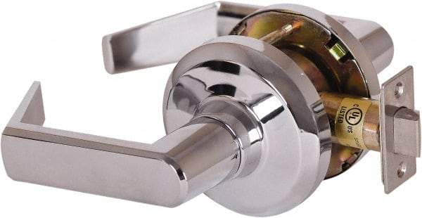 Stanley - Grade 1 Passage Lever Lockset - 2-3/4" Back Set, Keyless Cylinder, Brass Alloy, Bright Chrome Finish - All Tool & Supply