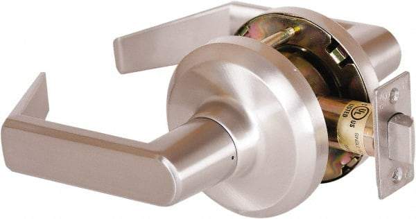 Stanley - Grade 1 Passage Lever Lockset - 2-3/4" Back Set, Keyless Cylinder, Brass Alloy, Satin Nickel Finish - All Tool & Supply