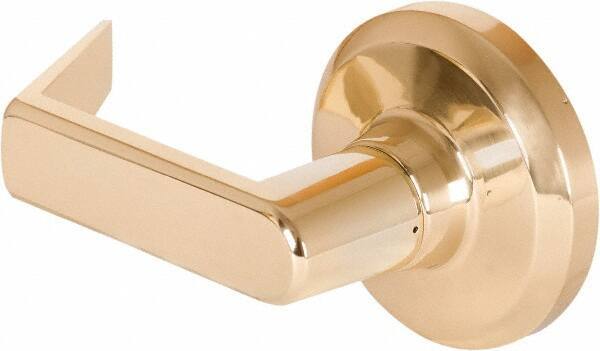 Stanley - Grade 1 Dummy Lever Lockset - 2-3/4" Back Set, Keyless Cylinder, Brass Alloy, Bright Brass Finish - All Tool & Supply