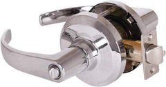 Stanley - Grade 1 Entrance Lever Lockset - 2-3/4" Back Set, Key In Lever Cylinder, Brass Alloy, Bright Chrome Finish - All Tool & Supply