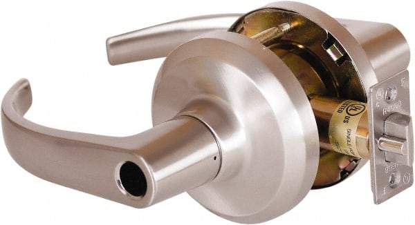 Stanley - Grade 1 Entrance Lever Lockset - 2-3/4" Back Set, Key In Lever Cylinder, Brass Alloy, Satin Nickel Finish - All Tool & Supply