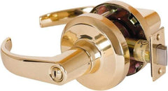 Stanley - Grade 1 Privacy Lever Lockset - 2-3/4" Back Set, Keyless Cylinder, Brass Alloy, Bright Brass Finish - All Tool & Supply