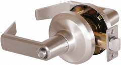 Stanley - Grade 1 Privacy Lever Lockset - 2-3/4" Back Set, Keyless Cylinder, Brass Alloy, Satin Nickel Finish - All Tool & Supply