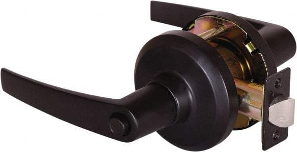 Stanley - Grade 1 Privacy Lever Lockset - 2-3/4" Back Set, Keyless Cylinder, Brass Alloy, Oil Rubbed Bronze Finish - All Tool & Supply