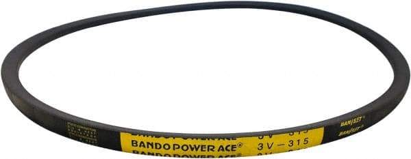 Bando - Section 3V, 3/8" Wide, 48" Outside Length, V-Belt - Rubber Compound, Black, Narrow, No. 3V475 - All Tool & Supply