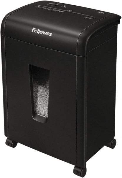 FELLOWES - 7/64 x 25/64" Strip, 10 Sheet Cross Cut Micro Cut Shredder - 13-3/4" Long x 18-3/4" Wide x 10.43" High, Level 4 Security, 5 Gal Wastebasket - All Tool & Supply