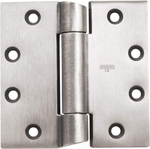 Stanley - 4-1/2" Long x 4-1/2" Wide 304 Stainless Steel Full Mortise Hinge - Prime Coat Gray Finish, 3 Knuckles, 8 Holes - All Tool & Supply