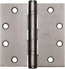 Stanley - 4-1/2" Long x 4" Wide Carbon Alloy Steel Full Mortise Hinge - Prime Coat Gray Finish, 5 Knuckles, 8 Holes - All Tool & Supply