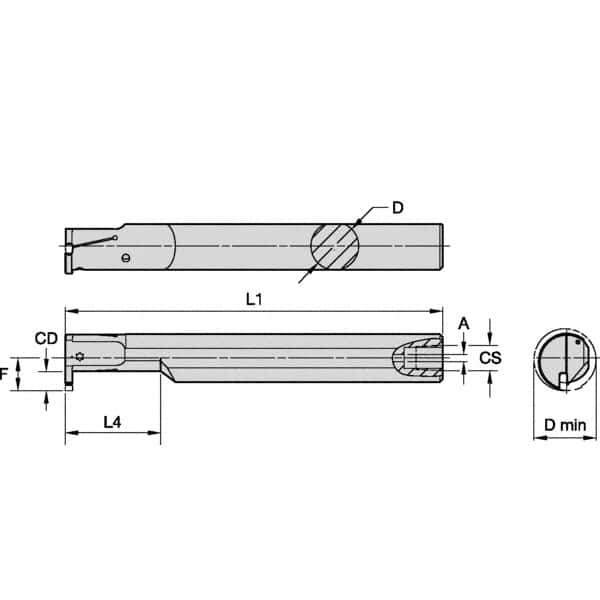 Kennametal - 20mm Min Bore Diam, 150mm OAL, 16mm Shank Diam, A-EVE Indexable Boring Bar - 32mm Max Bore Depth, EG0200M02P02 Insert - All Tool & Supply