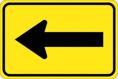 NMC - "Left Arrow", 30" Wide x 30" High, Aluminum Traffic Control Signs - 0.08" Thick, Black on Yellow, High Intensity Reflectivity, Diamond, Post Mount - All Tool & Supply