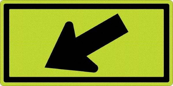 NMC - "Left Arrow", 24" Wide x 12" High, Aluminum Traffic Control Signs - 0.08" Thick, Black on Yellow, Diamond Grade Reflectivity, Rectangle, Post Mount - All Tool & Supply