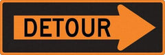 NMC - "Right Detour Inside", 30" Wide x 30" High, Aluminum Traffic Control Signs - 0.08" Thick, Black on Orange, High Intensity Reflectivity, Diamond, Post Mount - All Tool & Supply