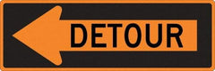 NMC - "Left Detour Inside", 30" Wide x 30" High, Aluminum Traffic Control Signs - 0.08" Thick, Black on Orange, High Intensity Reflectivity, Diamond, Post Mount - All Tool & Supply