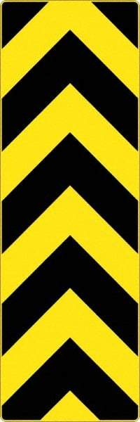 NMC - "Chevron", 12" Wide x 36" High, Aluminum Warning & Safety Reminder Signs - 0.08" Thick, Black on Yellow, High Intensity Reflectivity, Rectangle, Post Mount - All Tool & Supply