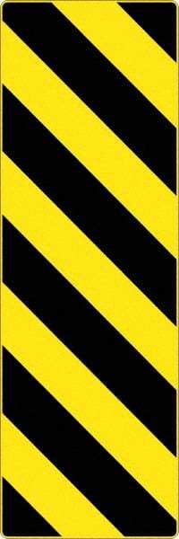 NMC - "Chevron", 12" Wide x 36" High, Aluminum Warning & Safety Reminder Signs - 0.08" Thick, Black on Yellow, High Intensity Reflectivity, Rectangle, Post Mount - All Tool & Supply