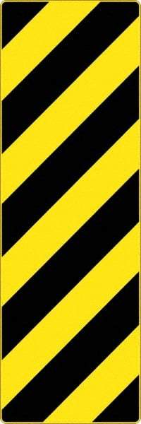 NMC - "Chevron", 12" Wide x 36" High, Aluminum Warning & Safety Reminder Signs - 0.08" Thick, Black on Yellow, High Intensity Reflectivity, Rectangle, Post Mount - All Tool & Supply