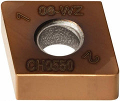 Seco - CNGA433 - Grade CH0550 PCBN Turning Insert - TiAlCrN Finish, 80° Diamond, 1/2" Inscr Circle, 3/16" Thick, 3/64" Corner Radius - All Tool & Supply