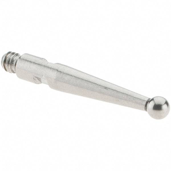 SPI - 2mm Ball Diam, Stainless Steel, Ball Test Indicator Contact Point - 16.3mm Contact Point Length, Use with SPI Integral Series - All Tool & Supply