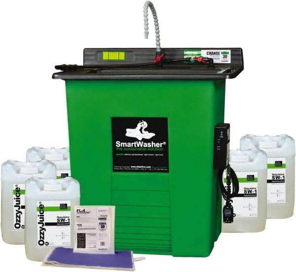 CRC - Free Standing Water-Based Parts Washer - 25 Gal Max Operating Capacity, HDPE Tank, 40" High x 35-1/2" Long x 26-1/2" Wide, 110 Input Volts - All Tool & Supply