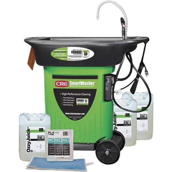 CRC - Free Standing Water-Based Parts Washer - 15 Gal Max Operating Capacity, HDPE Tank, 42" High x 43" Long x 27" Wide, 110 Input Volts - All Tool & Supply