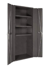 Durham - 3 Shelf Locking Storage Cabinet - Steel, 38" Wide x 26" Deep x 72" High, Gray - All Tool & Supply