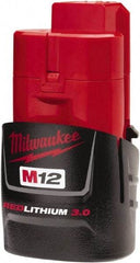 Milwaukee Tool - 12 Volt Lithium-Ion Power Tool Battery - 3 Ahr Capacity, Series M12 REDLITHIUM - All Tool & Supply