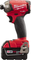 Milwaukee Tool - 18 Volt, 1/4" Drive, 450 In/Lb Torque, Cordless Impact Driver - 3000 RPM, 2 Lithium-Ion Batteries Included - All Tool & Supply