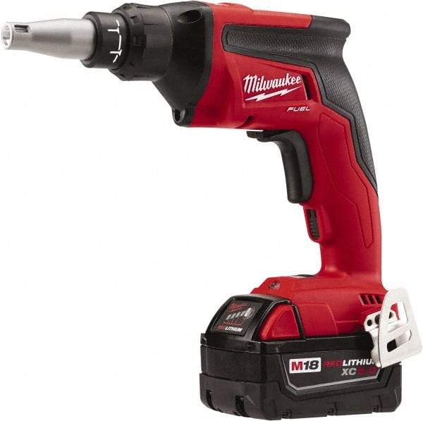 Milwaukee Tool - 18 Volt Pistol Grip Cordless Screwdriver - 0 to 4,500 RPM, 124 In/Lb Torque, Lithium-Ion Battery - All Tool & Supply