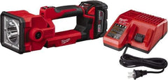 Milwaukee Tool - 18 Volts, 1250 Lumens, Cordless Work Light - Red, 7 hr Run Time - All Tool & Supply