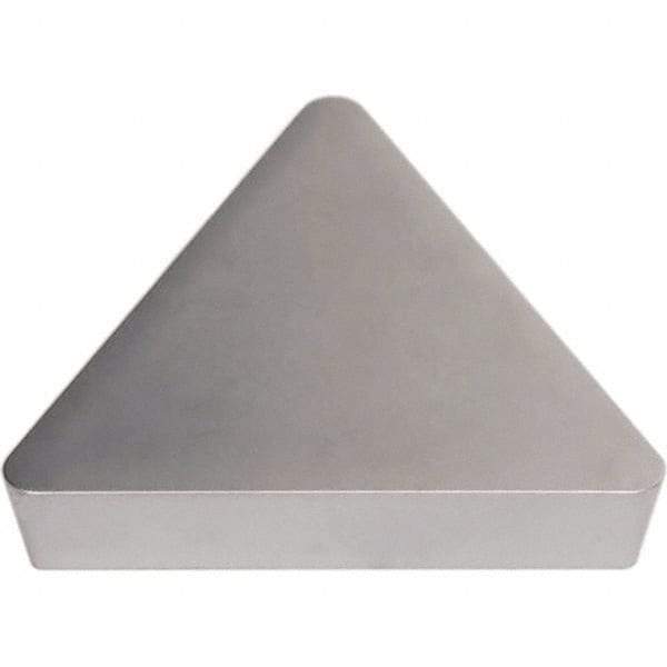 Seco - TPU432 Flat Top Grade TK1501 Carbide Turning Insert - Ti(C/N)/Al2O3/Cr Finish, 60° Triangle, 1/2" Inscr Circle, 3/16" Thick, 1/32" Corner Radius - All Tool & Supply