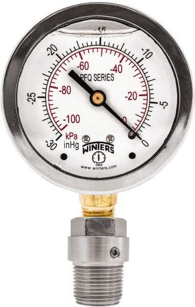 Winters - 2-1/2" Dial, 1/4 Thread, 0-1,000 Scale Range, Pressure Gauge - Bottom Connection Mount, Accurate to 1.5% of Scale - All Tool & Supply