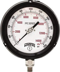 Winters - 4-1/2" Dial, 1/4 Thread, 0-2,000 Scale Range, Pressure Gauge - Bottom Connection Mount, Accurate to ±0.5% of Scale - All Tool & Supply