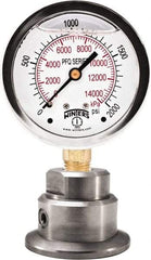 Winters - 2-1/2" Dial, 1/4 Thread, 0-100 Scale Range, Pressure Gauge - Bottom Connection Mount, Accurate to 1.5% of Scale - All Tool & Supply