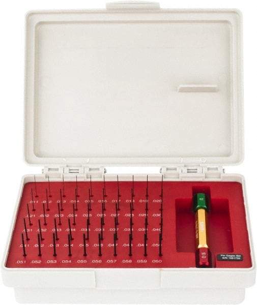 SPI - 50 Piece, 0.011-0.06 Inch Diameter Plug and Pin Gage Set - Minus 0.0002 Inch Tolerance, Class ZZ - All Tool & Supply