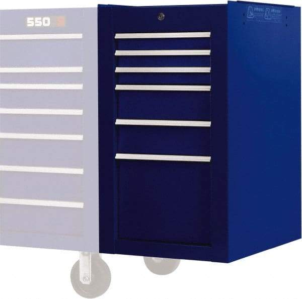 Proto - 6 Drawer Blue Side Cabinet - 19" Wide x 34" High x 25" Deep, Use with Proto Roller Cabinet - All Tool & Supply