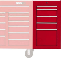 Proto - 5 Drawer Red Side Cabinet - 19" Wide x 34" High x 25" Deep, Use with Proto Roller Cabinet - All Tool & Supply