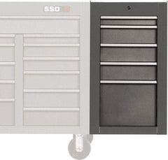 Proto - 5 Drawer Gray Side Cabinet - 19" Wide x 34" High x 25" Deep, Use with Proto Roller Cabinet - All Tool & Supply