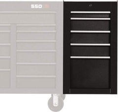 Proto - 5 Drawer Black Side Cabinet - 19" Wide x 34" High x 25" Deep, Use with Proto Roller Cabinet - All Tool & Supply