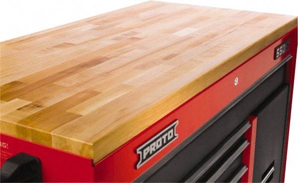 Proto - Tool Box Solid Maple with Laminated Edge Hardwood Worktop - 26-21/32" Wide x 18" Deep x 1-1/2" High, Brown, For Proto Workstations - All Tool & Supply