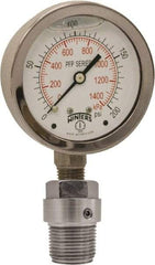 Winters - 2-1/2" Dial, 1/4 Thread, 0-600 Scale Range, Pressure Gauge - Bottom Connection Mount, Accurate to 1.5% of Scale - All Tool & Supply