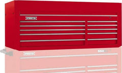 Proto - 10 Drawer Top Tool Chest - 66" Wide x 27" Deep x 27" High, Steel, Red - All Tool & Supply