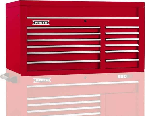 Proto - 12 Drawer Top Tool Chest - 50" Wide x 25-1/4" Deep x 27" High, Steel, Red - All Tool & Supply